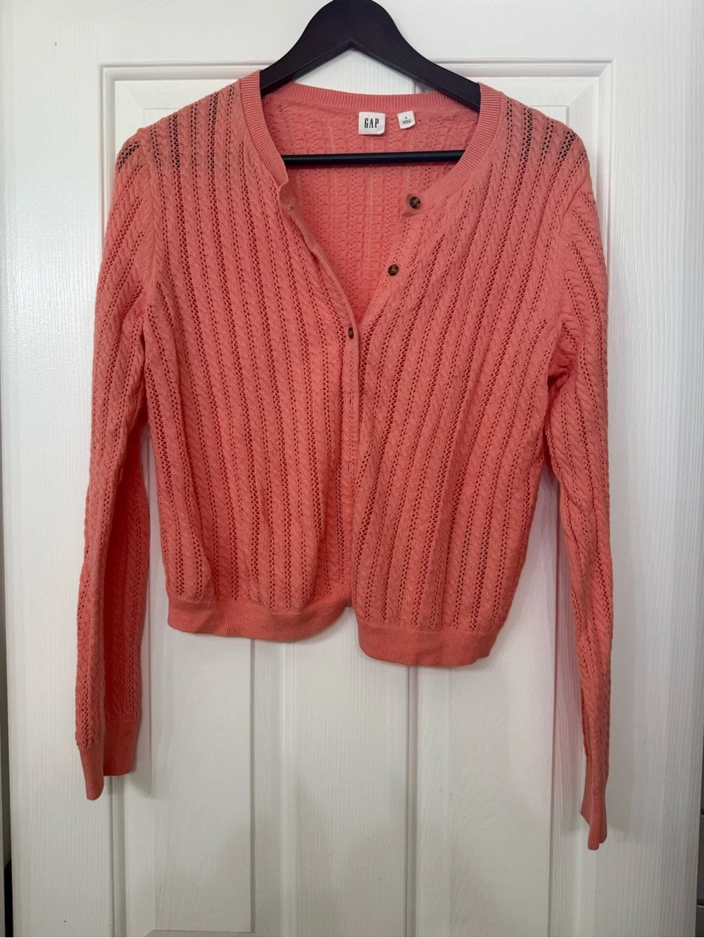 GAP Coral Knit Tank & Cardigan Set - Coral Peach
